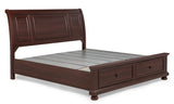 Claribelle Cherry King Storage Sleigh Bed from Crown Mark - Luna Furniture