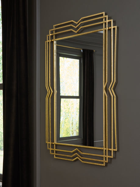 Claybrook Gold Finish Accent Mirror from Ashley - Luna Furniture
