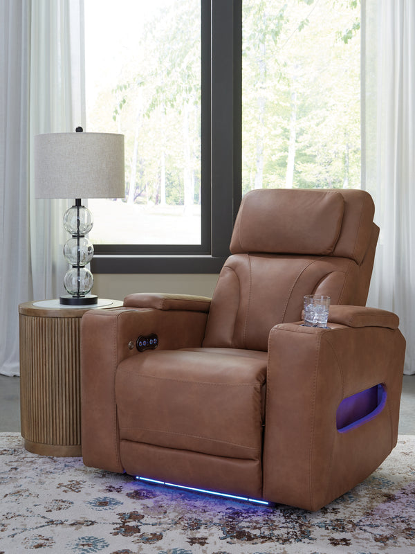 Clean-Slate Caramel Power Recliner