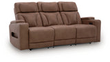 Clean-Slate Caramel Power Reclining Sofa from Ashley - Luna Furniture