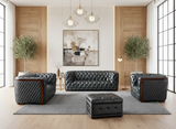 415 Gray Top-Grain Leather Chair from ESF Furniture - Luna Furniture