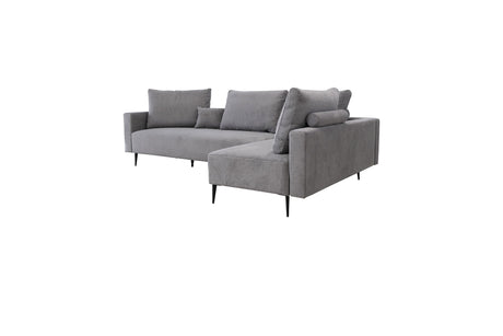 Redford Grey/Silver Sectional from ESF Furniture - Luna Furniture