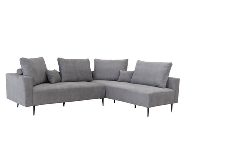 Redford Grey/Silver Sectional from ESF Furniture - Luna Furniture
