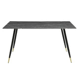 Clemente Gray 60" Marble-Print Tempered Glass-Top Dining Table from Homelegance - Luna Furniture
