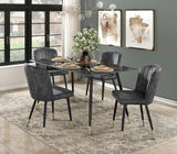 Clemente Gray 60" Marble-Print Tempered Glass-Top Dining Table from Homelegance - Luna Furniture