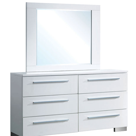 Clementine Glossy White Mirror (Mirror Only) from Furniture of America - Luna Furniture