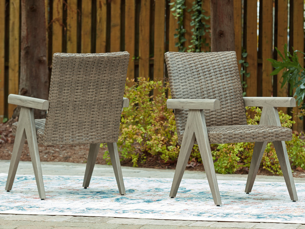 Cliff Trails Beige Outdoor Arm Chair from Ashley - Luna Furniture
