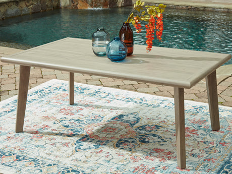 Cliff Trails Beige Outdoor Dining Table from Ashley - Luna Furniture