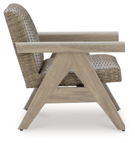Cliff Trails Beige Outdoor Rocking Lounge Chair from Ashley - Luna Furniture