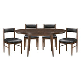 Clive Cherry 5-Piece Round/Oval Extendable Dining Set from Homelegance - Luna Furniture