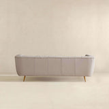 LaMattina Gray Genuine Leather Channel Tufted Sofa from Ashcroft Furniture - Luna Furniture