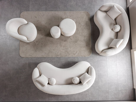 Cloe Ivory Velvet Stool from Nova Furniture - Luna Furniture