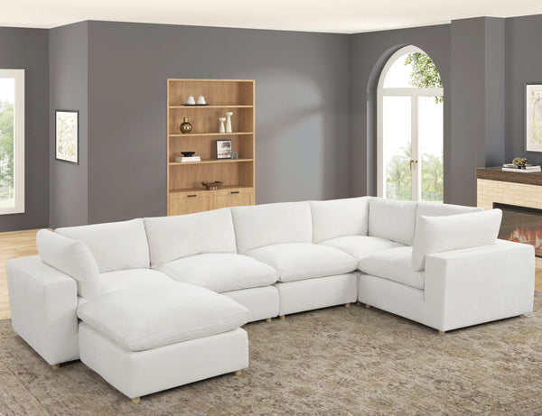 Cloud Beige Modular Sectional with Ottoman