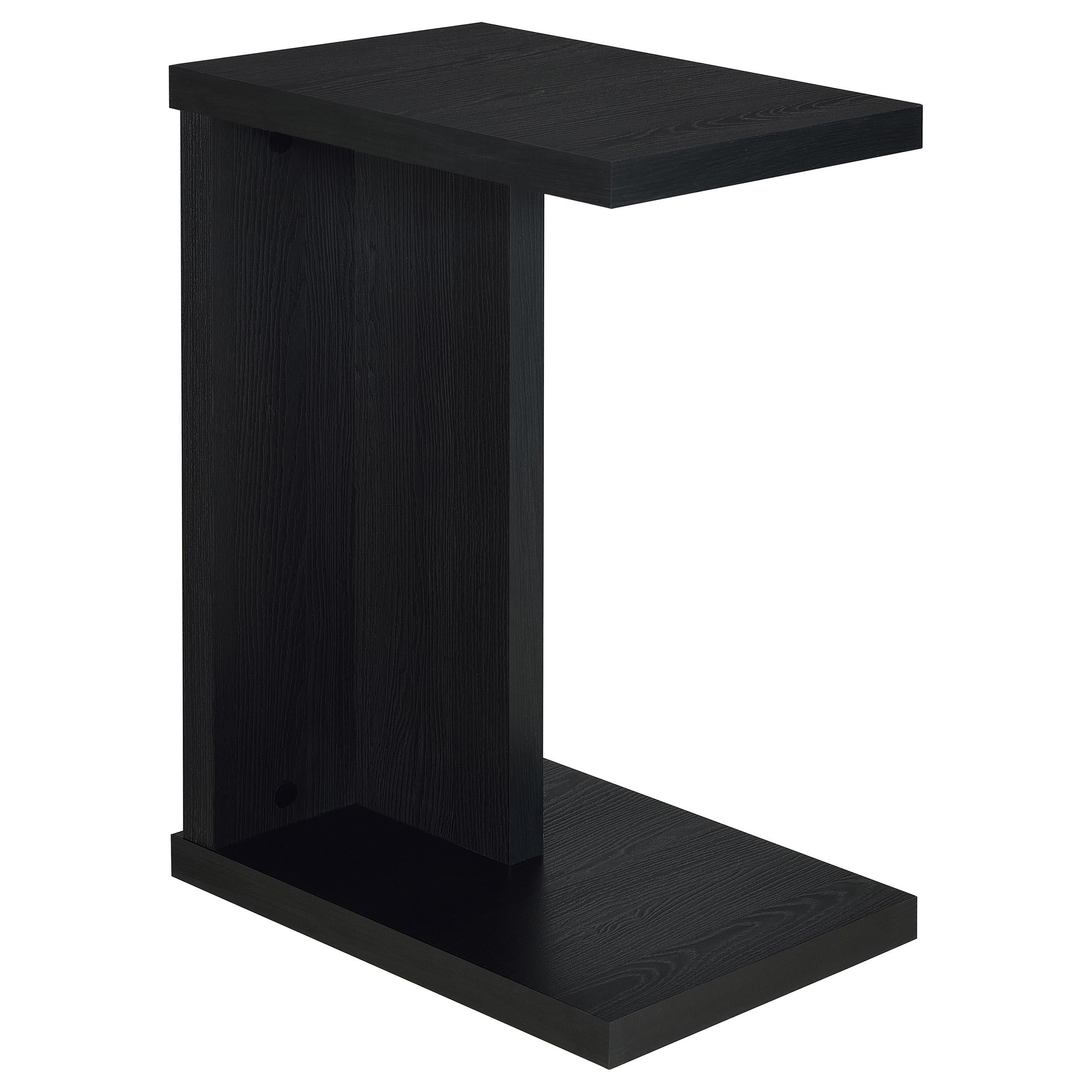 In the Woods...ブラックメタル　blackl Clower Black Engineered Wood C-Shaped Sofa Side Table – Luna Furniture