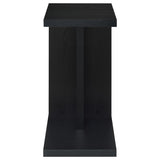 Clower Black Engineered Wood C-Shaped Sofa Side Table from Coaster - Luna Furniture