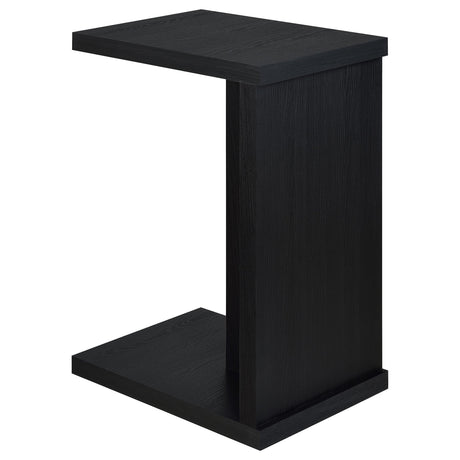 Clower Black Engineered Wood C-Shaped Sofa Side Table from Coaster - Luna Furniture