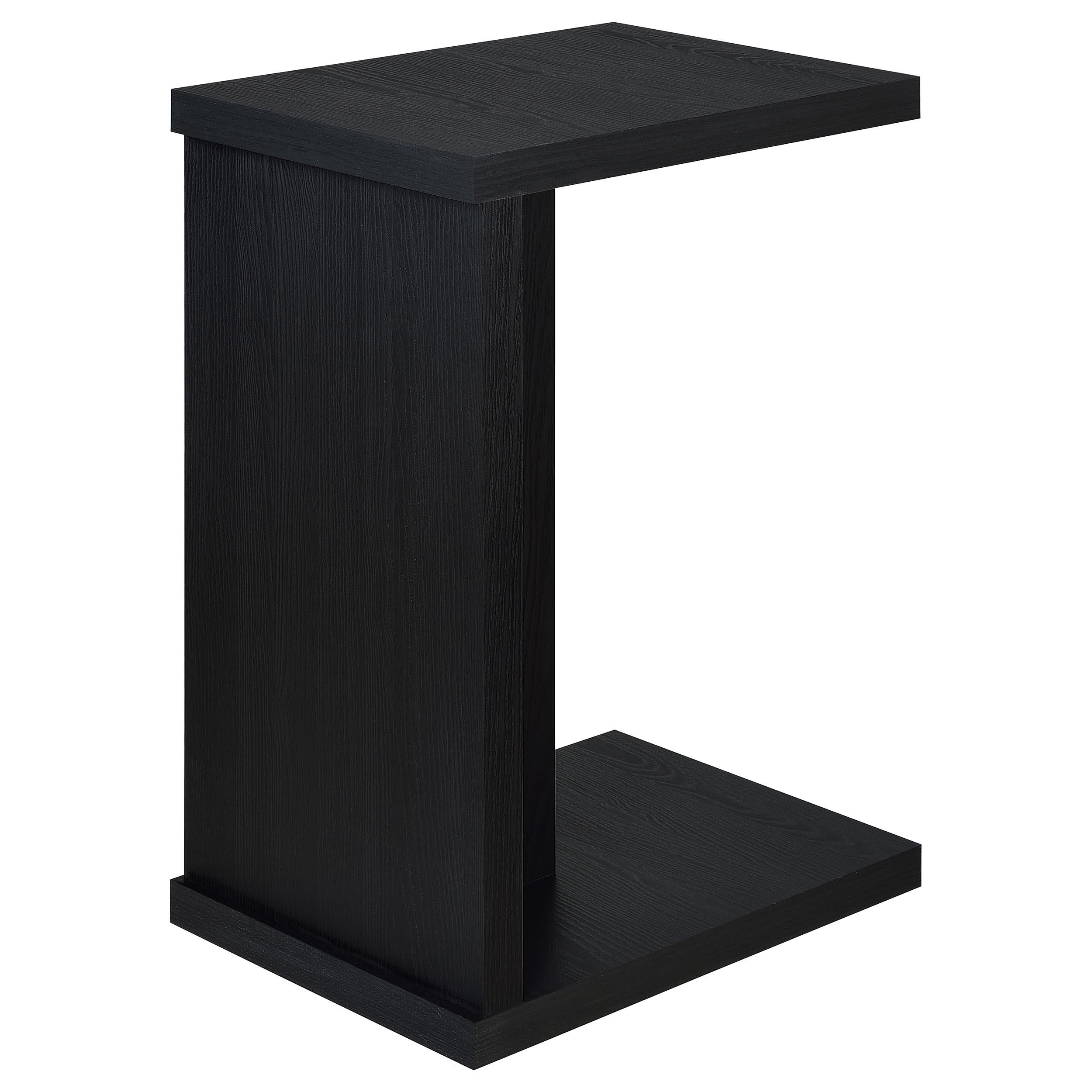 In the Woods...ブラックメタル　blackl Clower Black Engineered Wood C-Shaped Sofa Side Table – Luna Furniture
