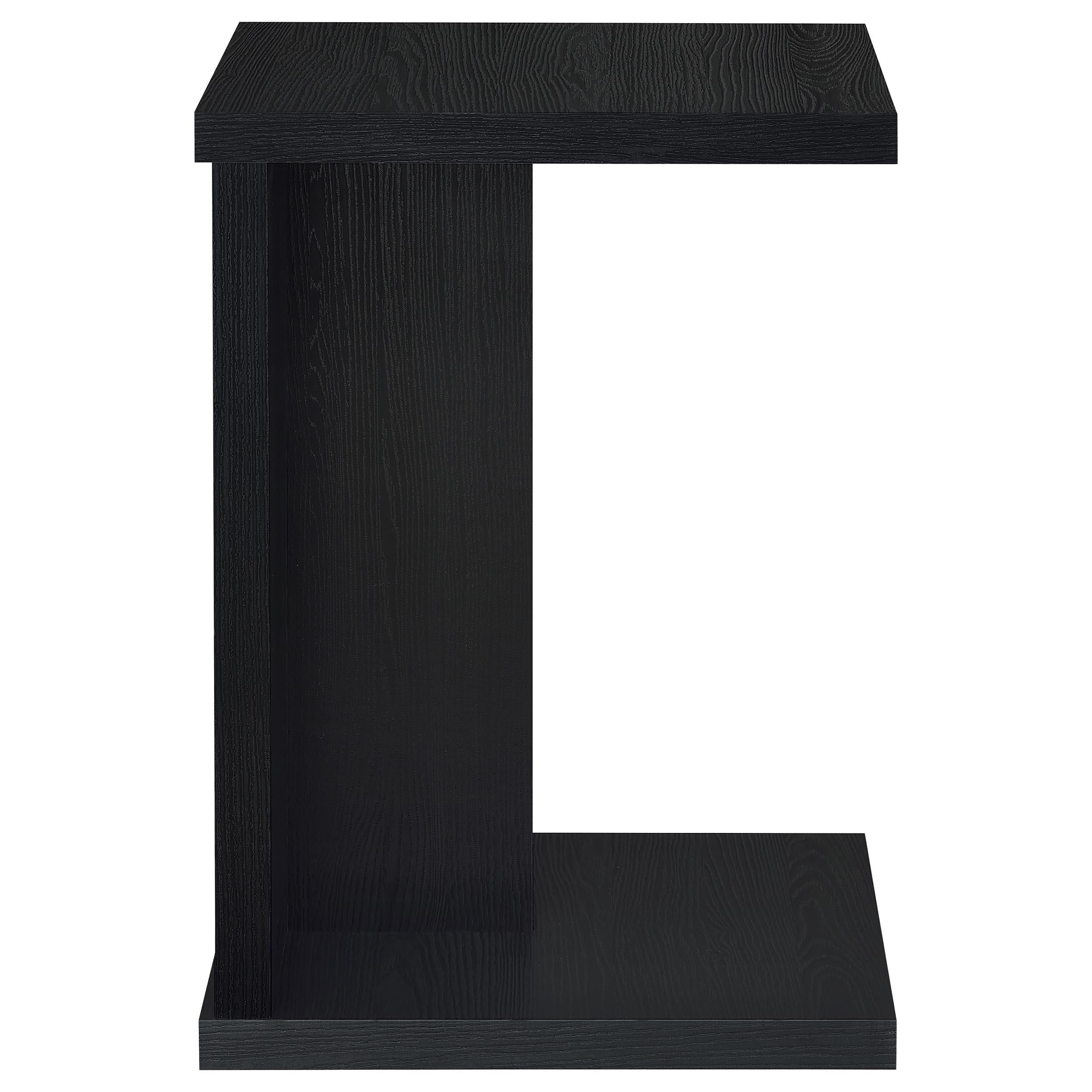 Clower Black Engineered Wood C-Shaped Sofa Side Table – Luna Furniture