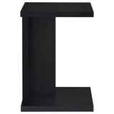 Clower Black Engineered Wood C-Shaped Sofa Side Table from Coaster - Luna Furniture