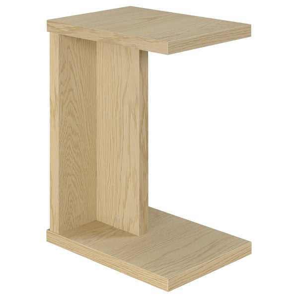 Clower Light Oak Engineered Wood C-Shaped Sofa Side Table