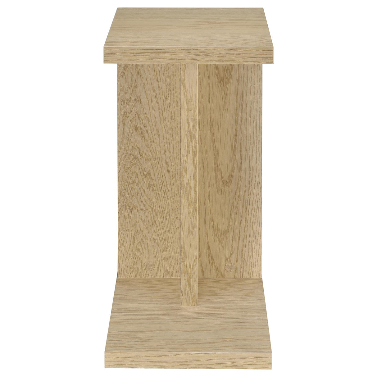 Clower Light Oak Engineered Wood C-Shaped Sofa Side Table from Coaster - Luna Furniture