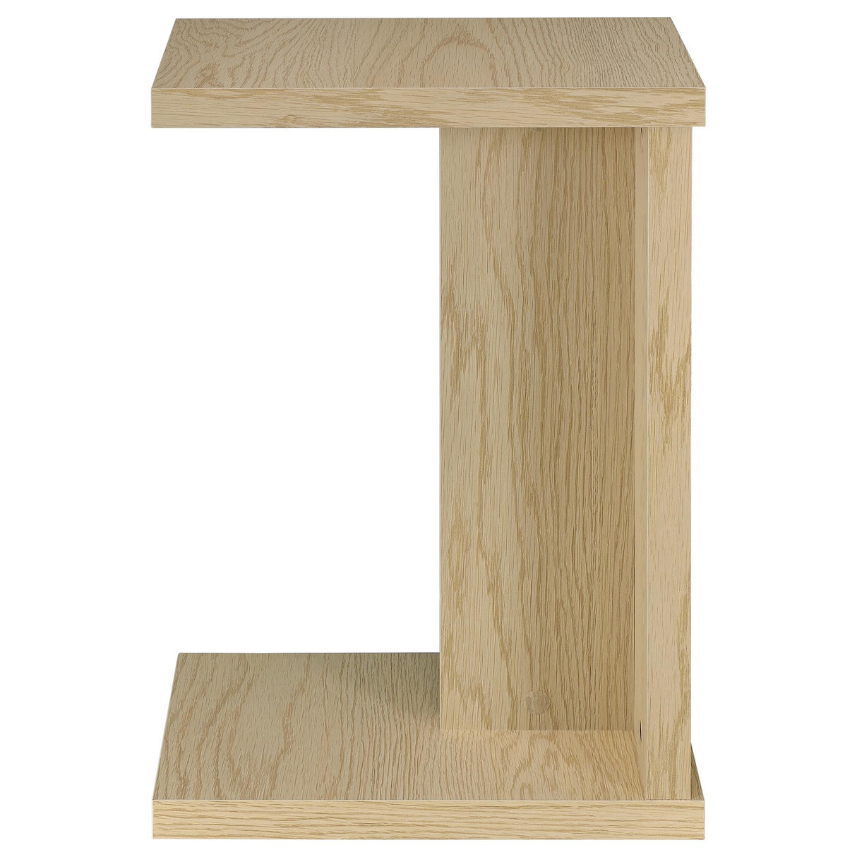 Clower Light Oak Engineered Wood C-Shaped Sofa Side Table from Coaster - Luna Furniture