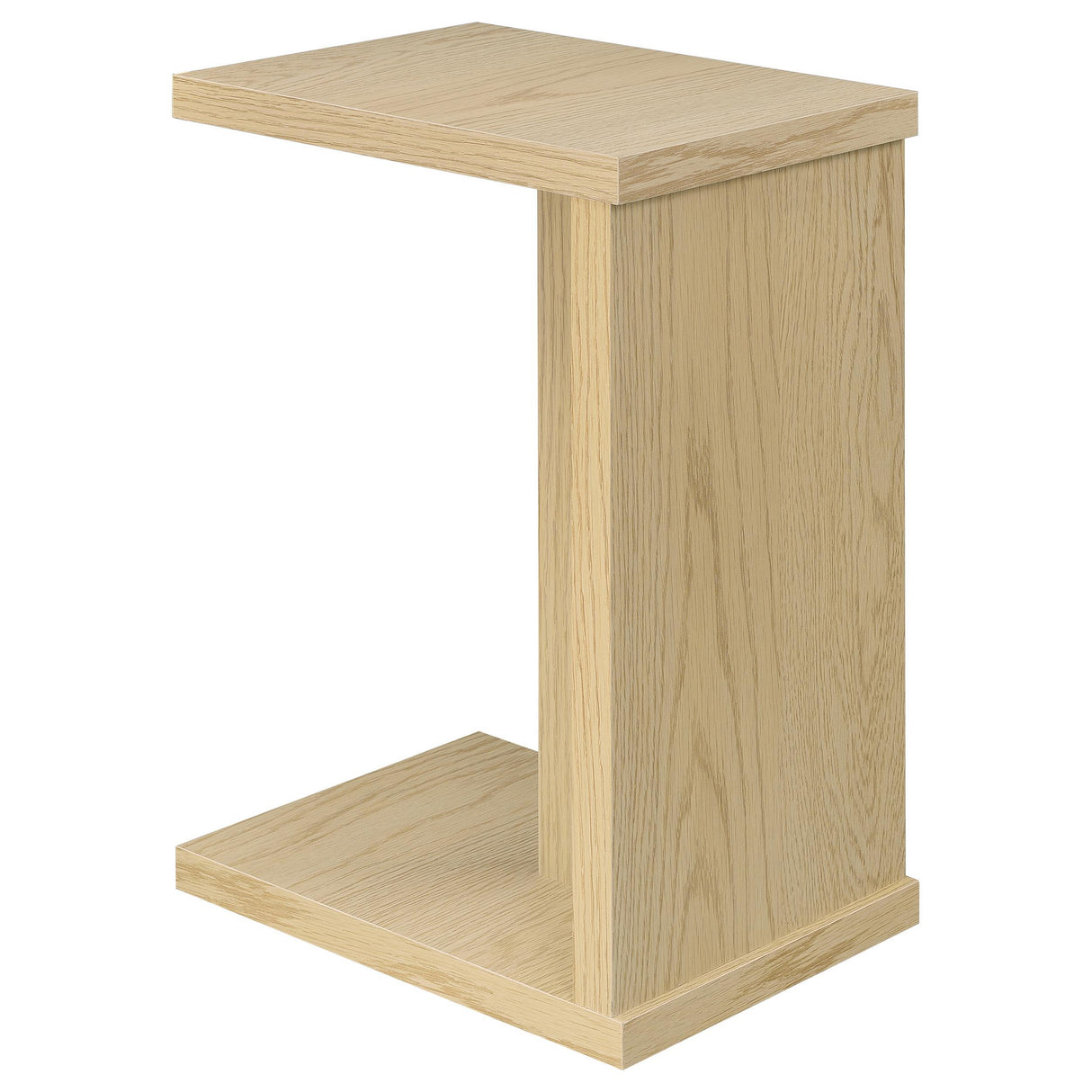 Clower Light Oak Engineered Wood C-Shaped Sofa Side Table from Coaster - Luna Furniture
