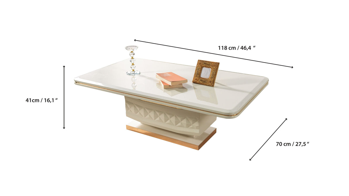 Anica Ivory Coffee Table from Nova Furniture - Luna Furniture