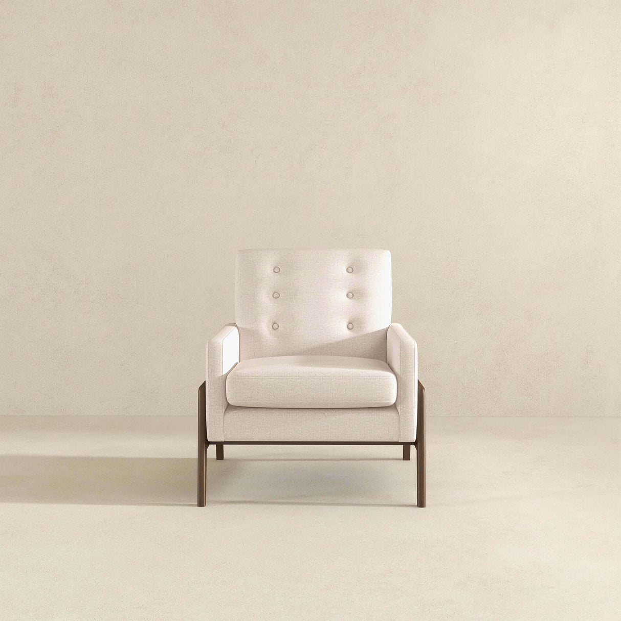 Cole Beige Velvet Solid Wood Lounge Chair from Midinmod - Luna Furniture