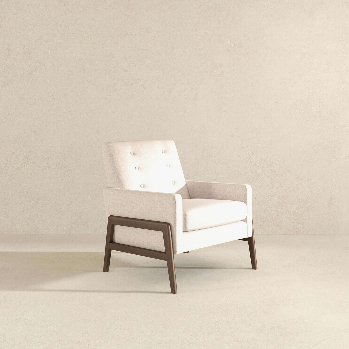 Cole Beige Velvet Solid Wood Lounge Chair from Midinmod - Luna Furniture
