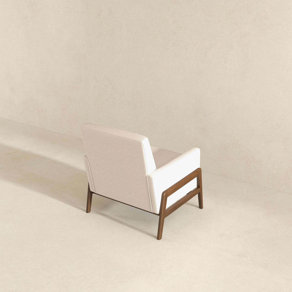 Cole Beige Velvet Solid Wood Lounge Chair from Midinmod - Luna Furniture
