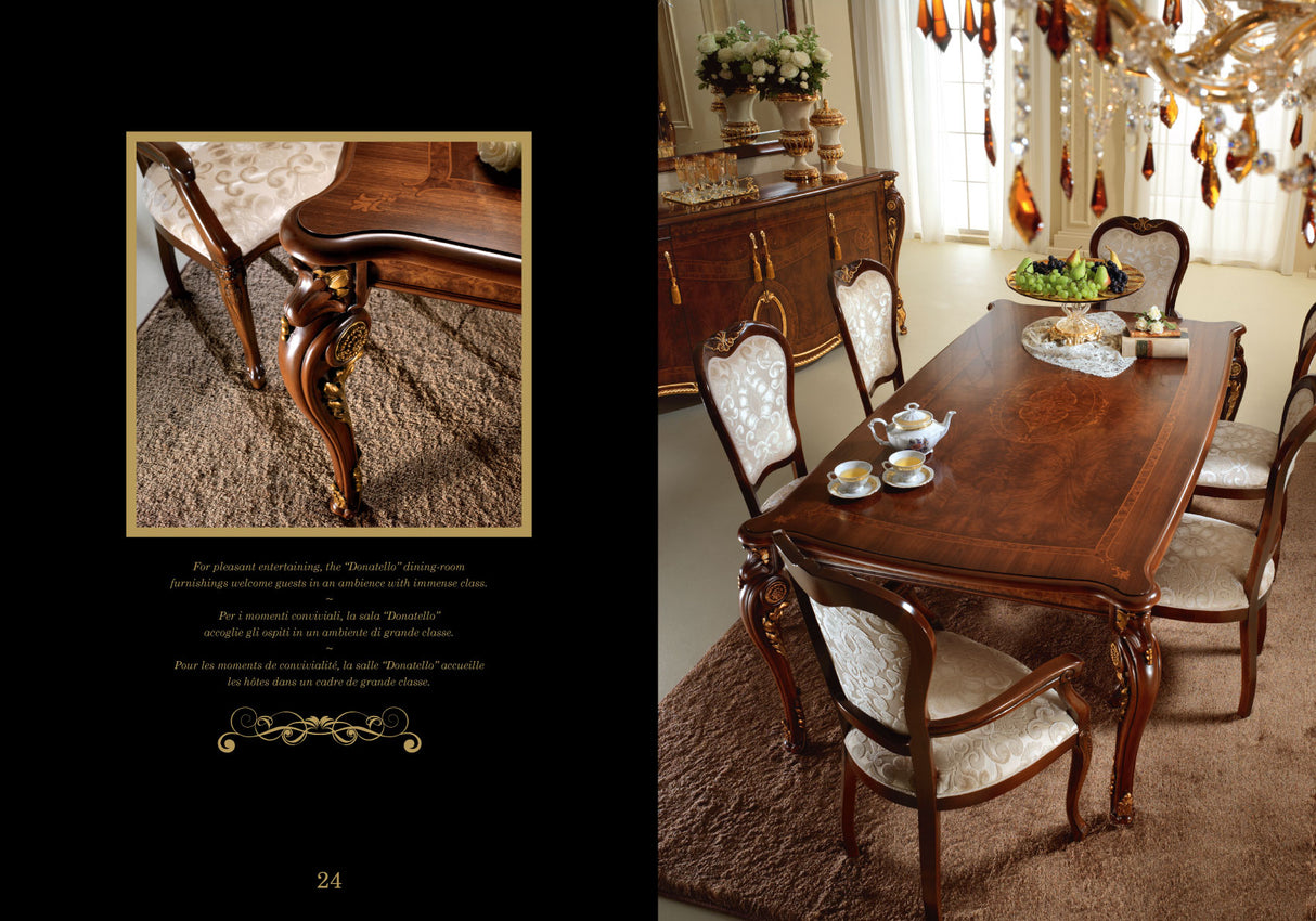 Donatello Dinning with Sovrana chairs Dining Table and 4 Chairs from ESF Furniture - Luna Furniture