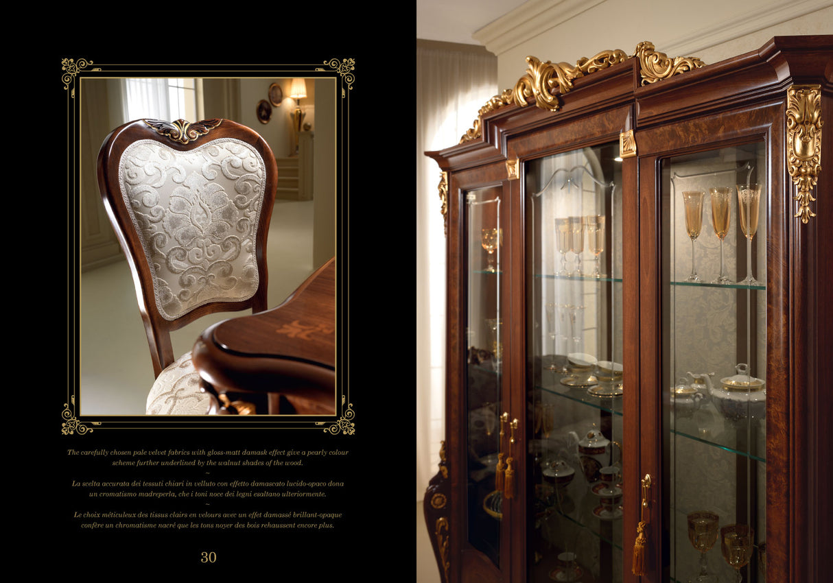 Donatello 3-Door China w/Glass Back Panel from ESF Furniture - Luna Furniture