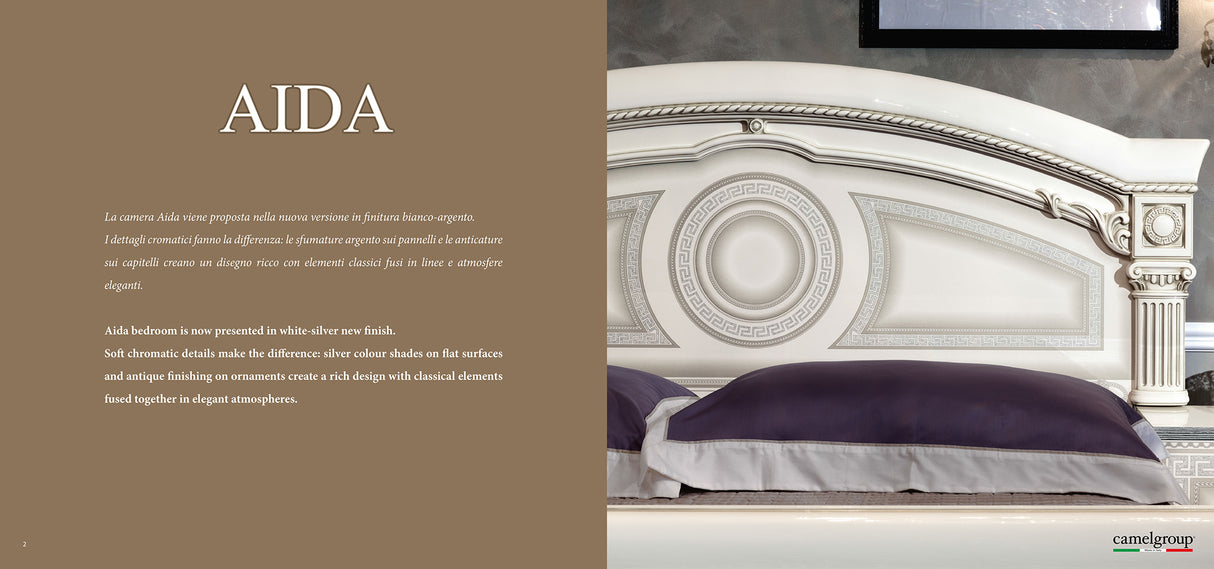 Aida White/Silver King Bed from ESF Furniture - Luna Furniture