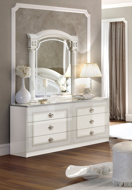 Aida White w/Silver Nightstand from ESF Furniture - Luna Furniture