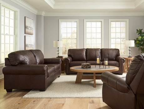 Colleton Dark Brown Leather Living Room Set from Ashley - Luna Furniture