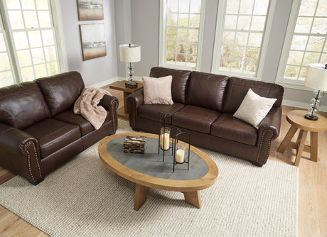 Colleton Dark Brown Leather Living Room Set from Ashley - Luna Furniture