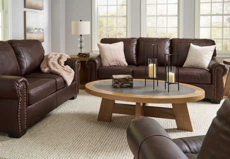 Colleton Dark Brown Leather Living Room Set from Ashley - Luna Furniture