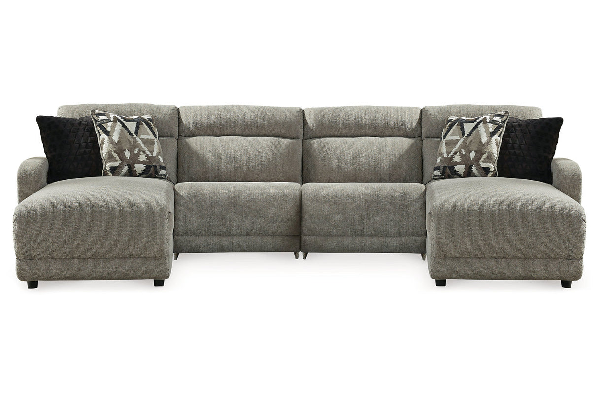 Colleyville Stone 4-Piece Power Reclining Sectional with Chaise from Ashley - Luna Furniture