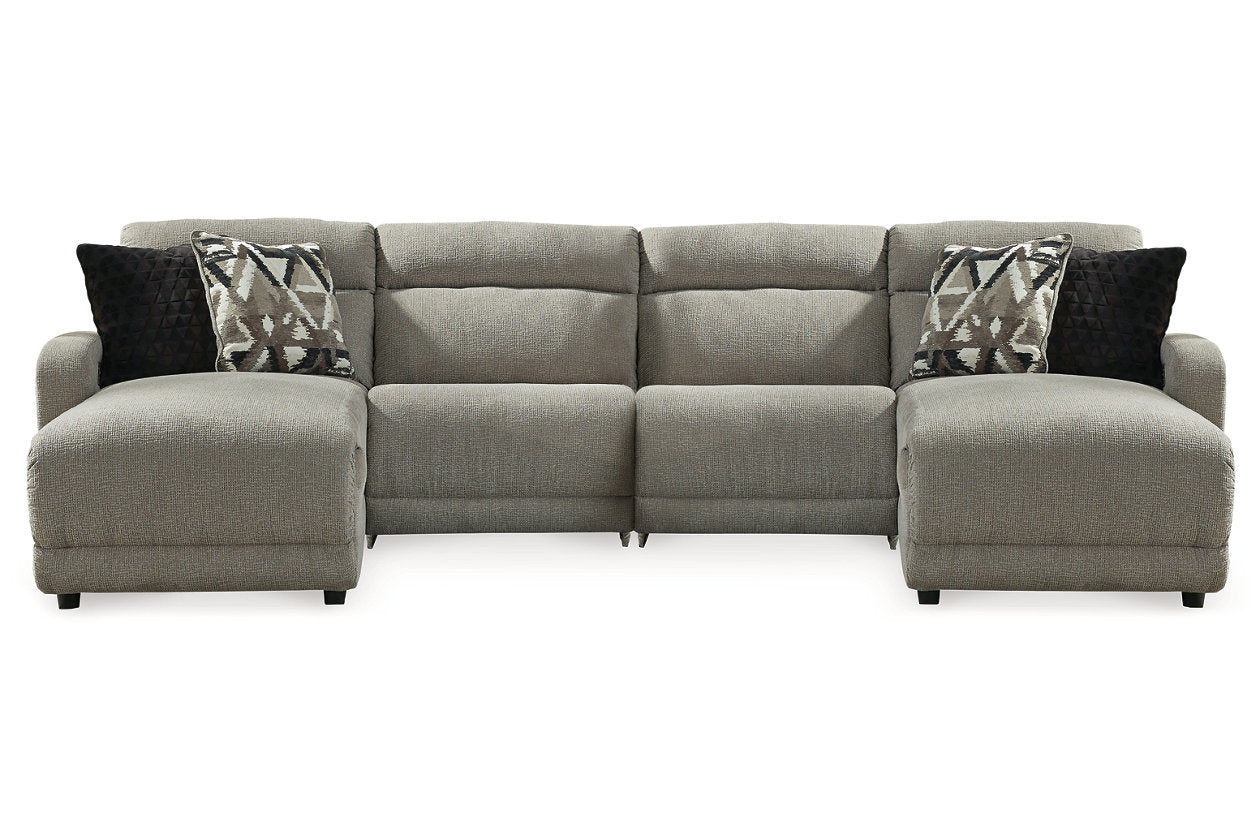 Colleyville Stone 4-Piece Power Reclining Sectional with Chaise from Ashley - Luna Furniture