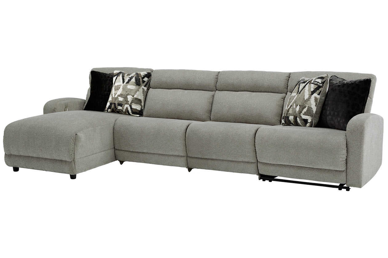 Colleyville Stone 4-Piece Power Reclining Sectional with Chaise from Ashley - Luna Furniture
