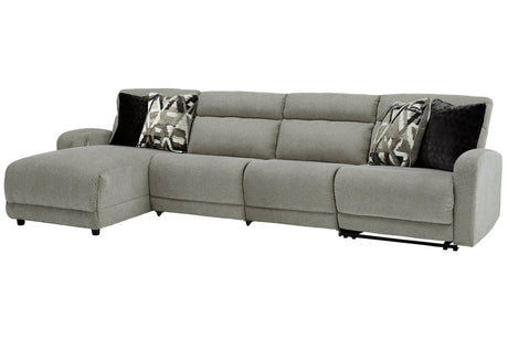 Colleyville Stone 4-Piece Power Reclining Sectional with Chaise from Ashley - Luna Furniture
