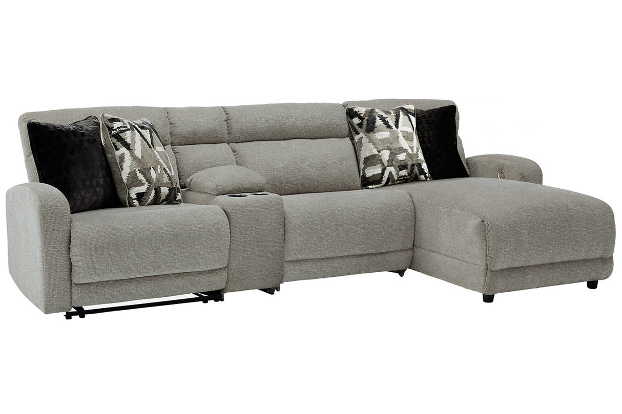 Colleyville Stone 4-Piece Power Reclining Sectional with Chaise from Ashley - Luna Furniture