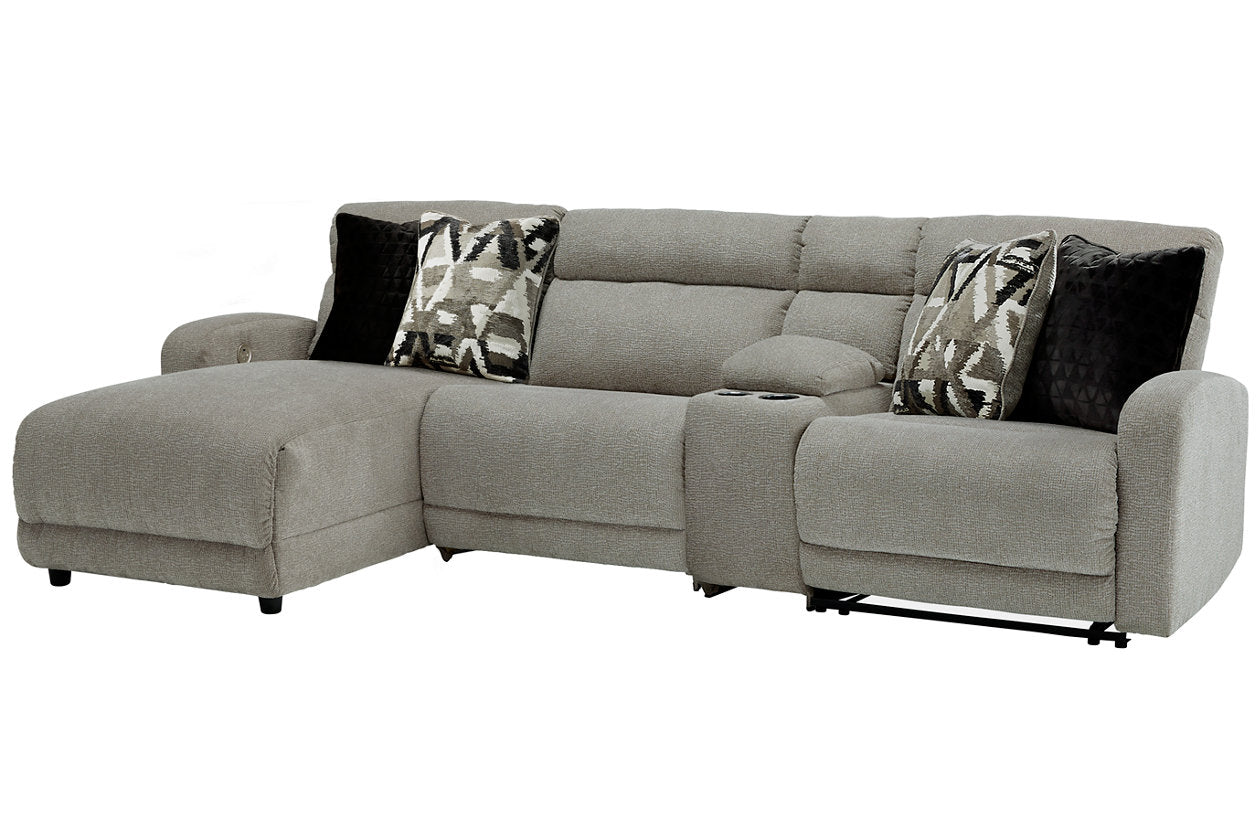 Colleyville Stone 4-Piece Power Reclining Sectional with Chaise from Ashley - Luna Furniture