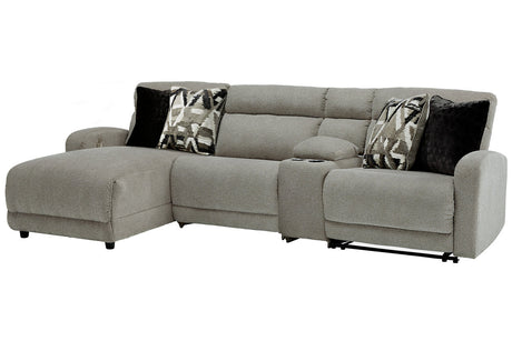 Colleyville Stone 4-Piece Power Reclining Sectional with Chaise from Ashley - Luna Furniture