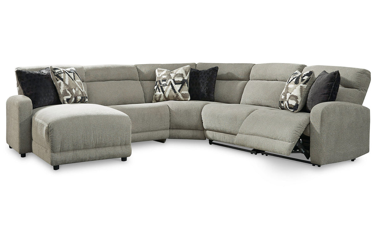 Colleyville Stone 5-Piece Power Reclining Sectional with Chaise from Ashley - Luna Furniture
