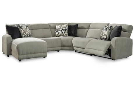 Colleyville Stone 5-Piece Power Reclining Sectional with Chaise from Ashley - Luna Furniture