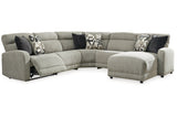 Colleyville Stone 5-Piece Power Reclining Sectional with Chaise from Ashley - Luna Furniture