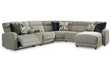 Colleyville Stone 6-Piece Power Reclining Sectional with Chaise from Ashley - Luna Furniture