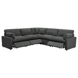 Collins Dark Gray 5-Piece Modular Power Reclining Sectional from Coaster - Luna Furniture
